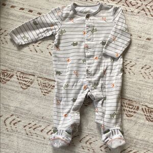 Striped Kids One Piece with Animal Print